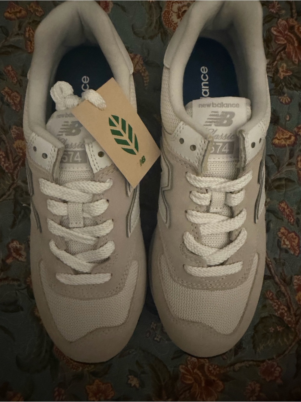 New Balance 574 Classic Sneakers in Light Gray and White